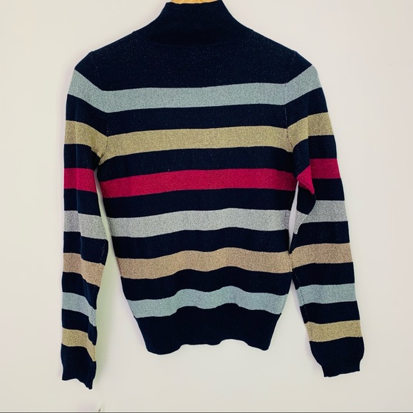 Maison Jules Metallic Stripe Knit Sweater Top - Picture 3 of 5